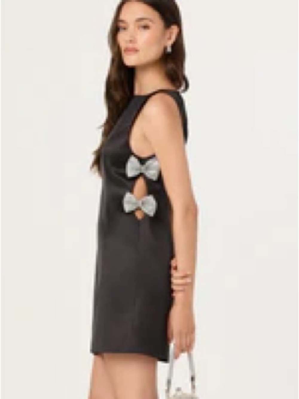 Astr the Label Black Sleeveless Side-Bow Dress